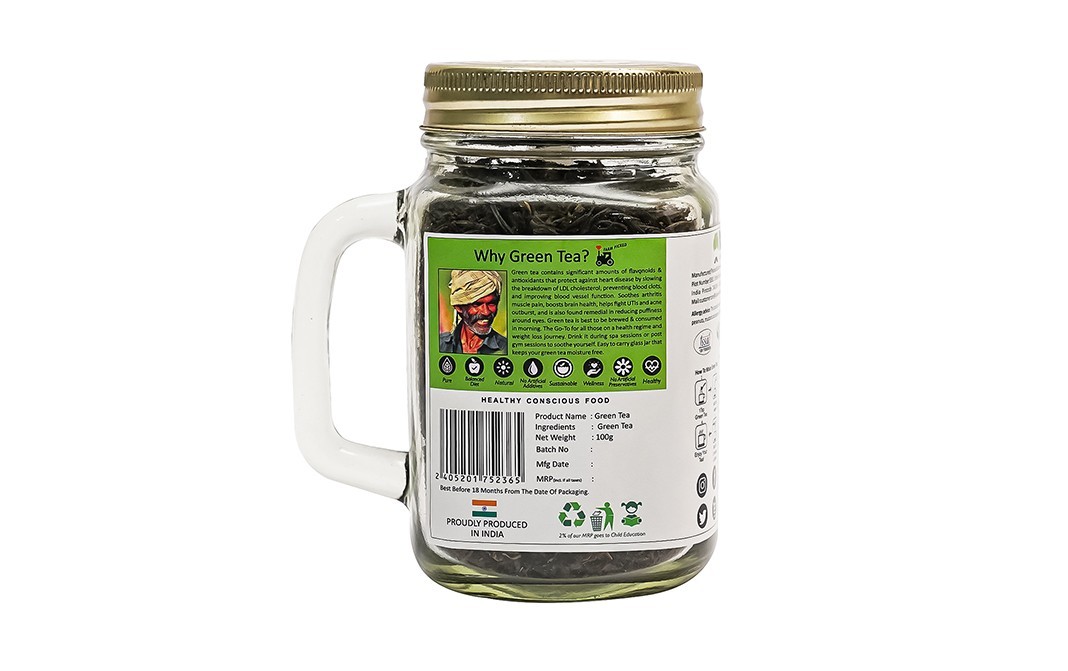 Kiwi Kisan Window Green Tea    Glass Jar  100 grams